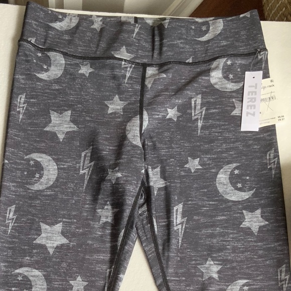 NWT $95 TEREZ 3" Tall Band leggings in MOON - BACK AND HEATHERED, Size Large - Picture 5 of 9